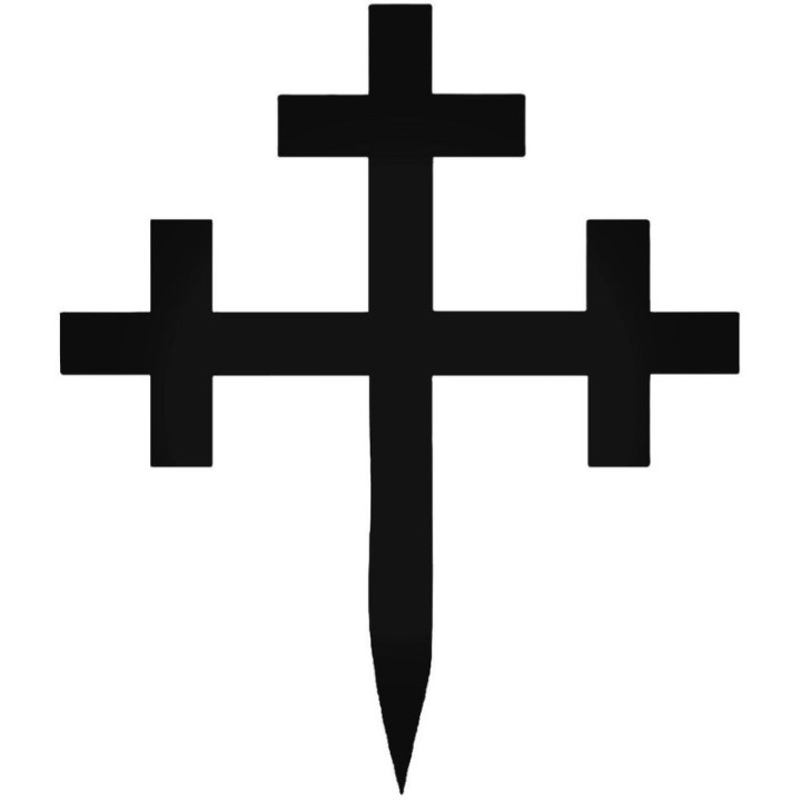 Cross Crosslet Fitchy Stickers – Heraldry Decals (2-Pack)