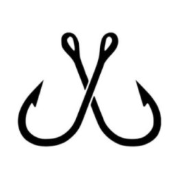 Buy Crossed Fishing Hooks Vinyl Decal Sticker Online