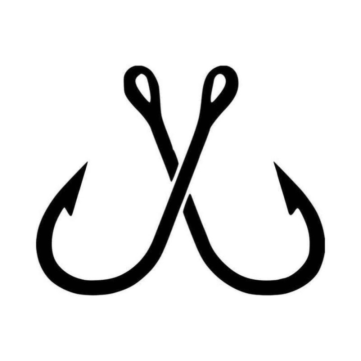 Buy Crossed Fishing Hooks Vinyl Decal Sticker Online