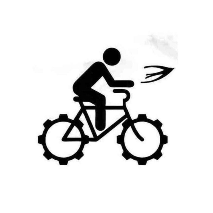 Buy Cyclist And Favorable Bird Decal Sticker Online
