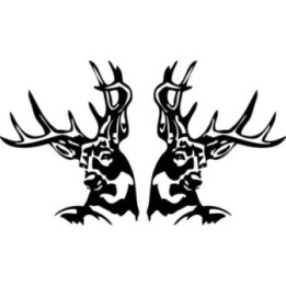 Deer Buck Antlers Stickers – Hunting Wildlife Silhouette Decals (2-Pack)