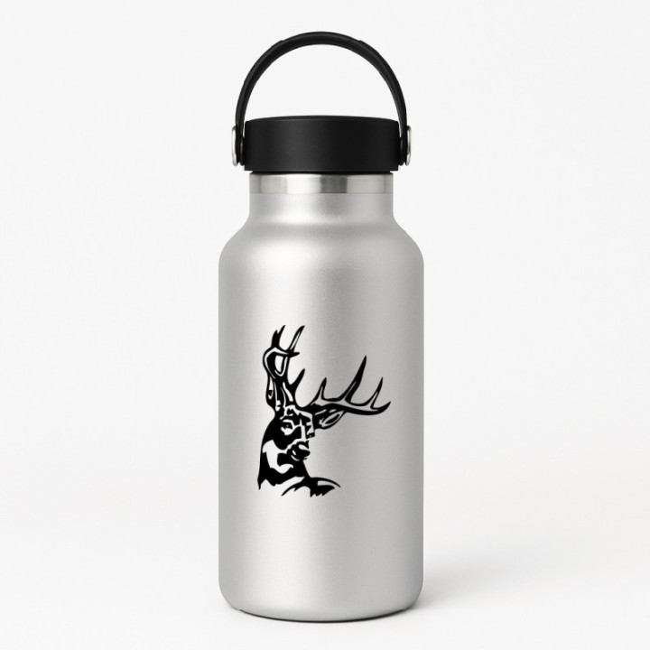 Deer Buck Antlers Stickers – Hunting Wildlife Silhouette Decals (2-Pack)