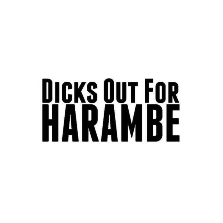Buy Dicks Out For Harambe Vinyl Decal Sticker Online