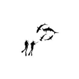 Buy Divers And Sharks Vinyl Decal Sticker Online
