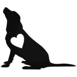 Buy Dog With Heart Decal Sticker Online