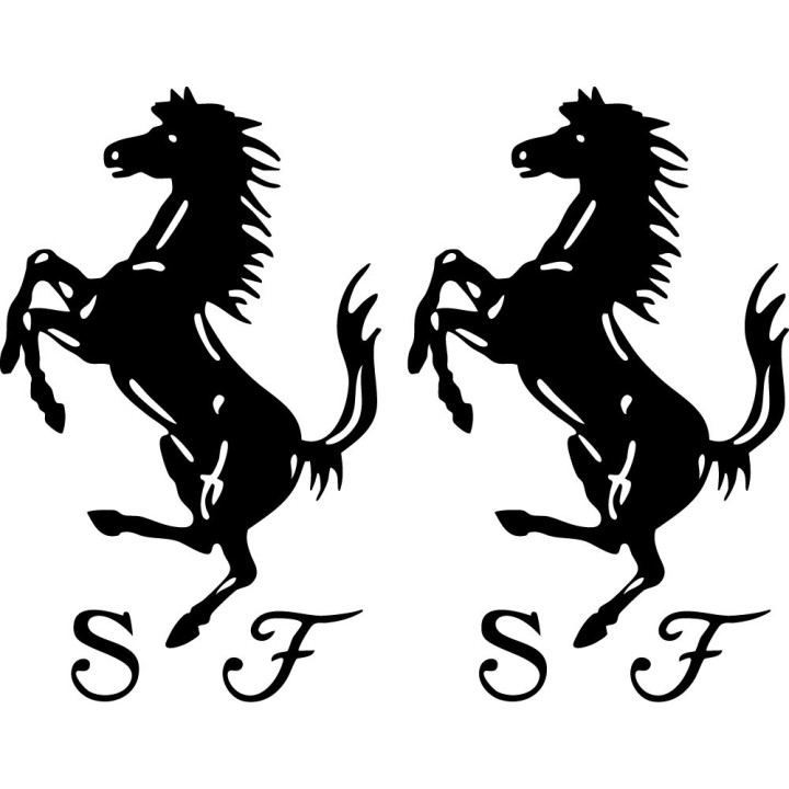 Ferrari SF Logo Stickers – Scuderia Ferrari F1 Decals (2-Pack)