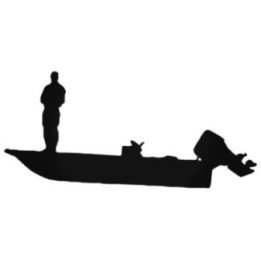 Buy Fisherman On Boat Silhouette Decal Sticker Online
