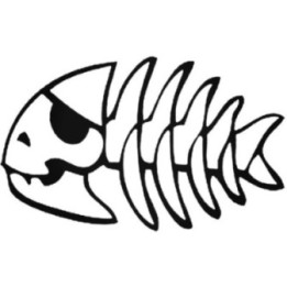 Pirate Fish Skeleton Stickers – Bone Fish Decals (2-Pack)
