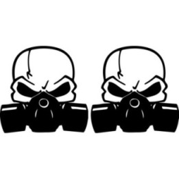 Gas Mask Skull Stickers – Biker Post-Apocalyptic Decals (2-Pack)