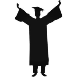 Graduation Silhouette Stickers – Cap Gown Decals (2-Pack)