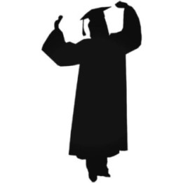 Graduation Silhouette Stickers – Cap Gown Decals (2-Pack)