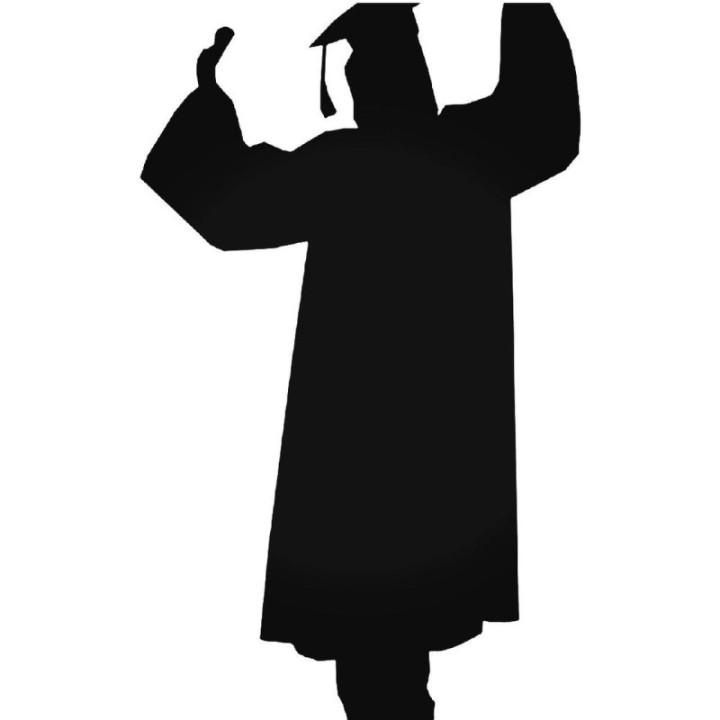 Graduation Stickers – Cap Gown Silhouette Decals (2-Pack)