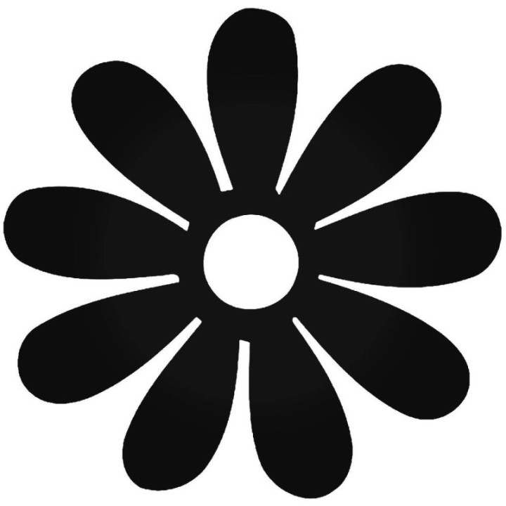 Retro Daisy Flower Stickers – 70s Groovy Floral Decals (2-Pack)