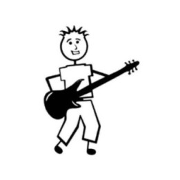 Guitar Player Stick Figure Stickers – Guitarist Decals (2-Pack)