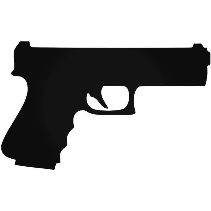 Handgun Silhouette Stickers – Pistol 9mm Decals (2-Pack)