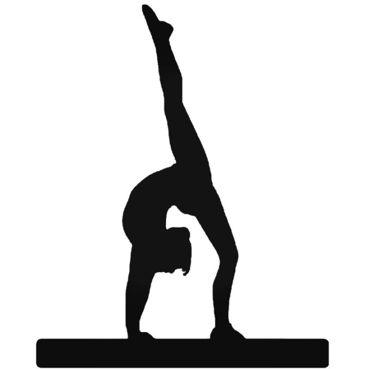 Gymnastics Beam Stickers – Gymnast Silhouette Decals (2-Pack)