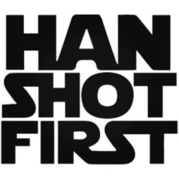Han Shot First Stickers – Star Wars Han Solo Decals (2-Pack)