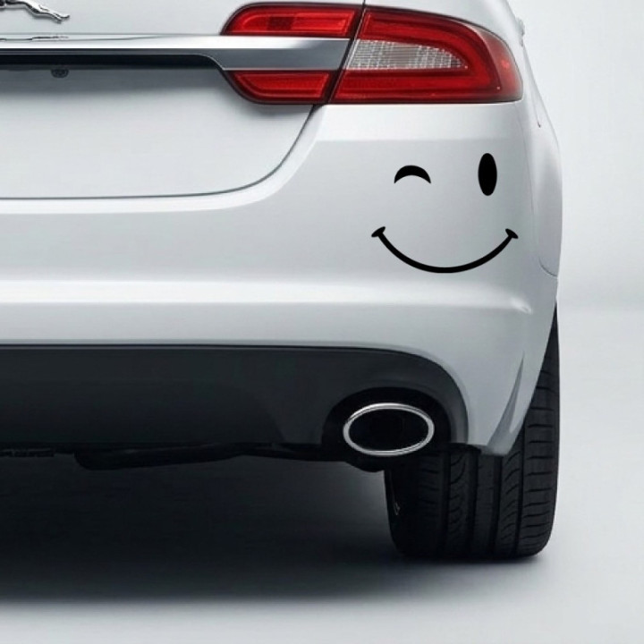 Winking Smiley Face Stickers – Happy Emoji Decals (2-Pack)