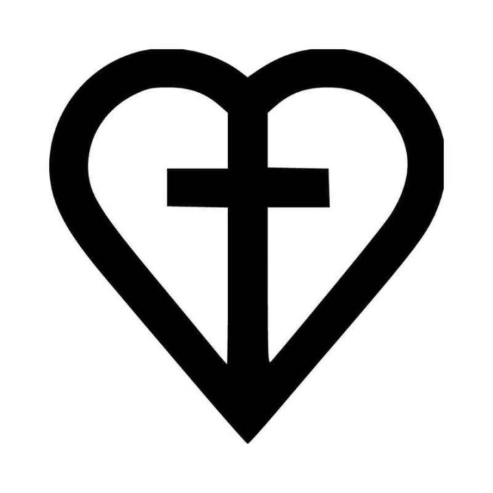 Heart Cross Stickers – Christian Faith Decals (2-Pack)