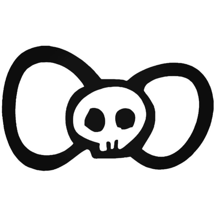 Skull Bow Stickers – Goth Kawaii Skull Bow Decals (2-Pack)