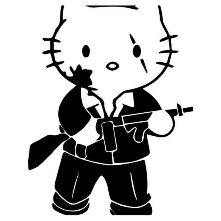 Hello Kitty Gangster Stickers – Parody Decals (2-Pack)