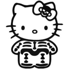 Hello Kitty Skeleton Stickers – Halloween Kawaii (2-Pack)