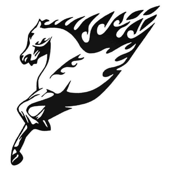 Flaming Horse Stickers – Hot Rod Fire Equestrian Decals (2-Pack)