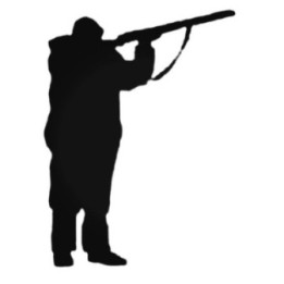 Hunter Silhouette Stickers – Rifleman Shooting Decals (2-Pack)