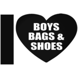 I Love Boys Bags & Shoes Stickers – Quote Decals (2-Pack)