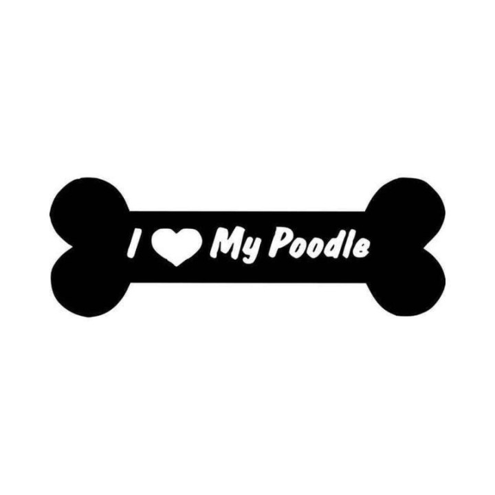 Buy I Love My Poodle Dog Bone Vinyl Decal Sticker Online