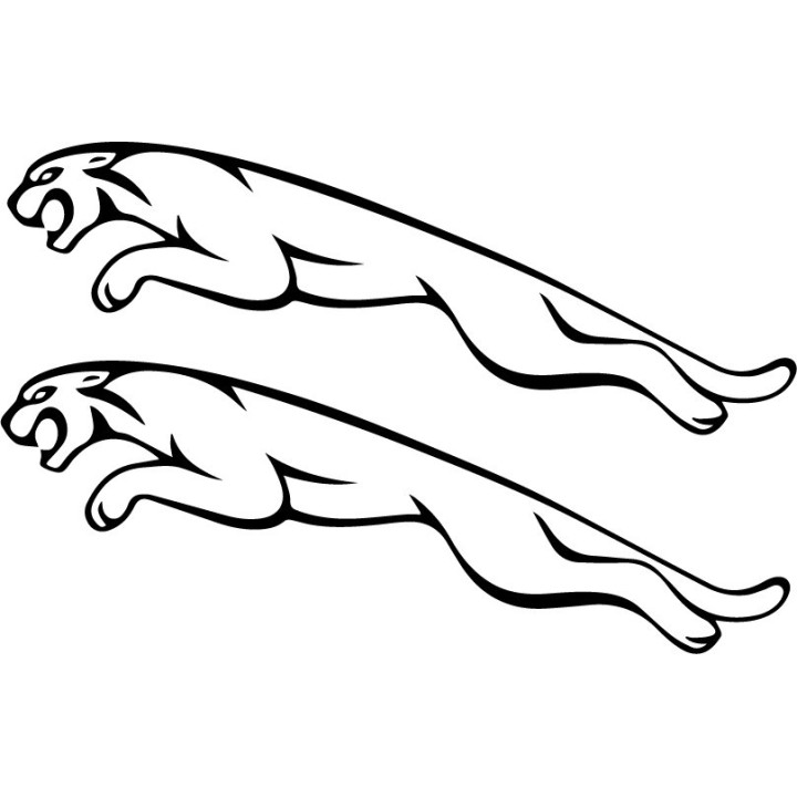 Jaguar Leaping Cat Logo Vinyl Stickers 2-Pack