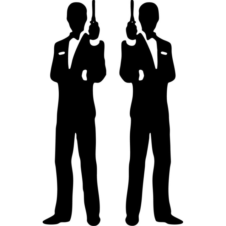 James Bond 007 Stickers – Spy Silhouette Decals (2-Pack)