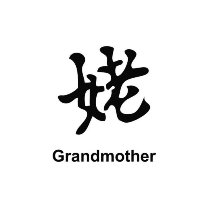 Japanese Kanji Grandmother Stickers – Family Decals (2-Pack)