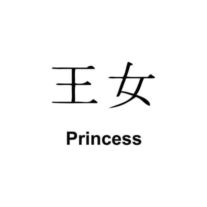 Japanese Kanji Princess Stickers – 王女 Decals (2-Pack)