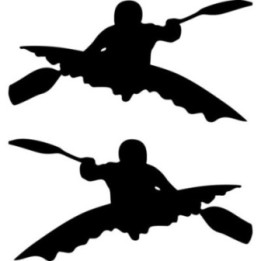 Kayaking Silhouette Stickers – Paddlesport & River Decals (2-Pack)
