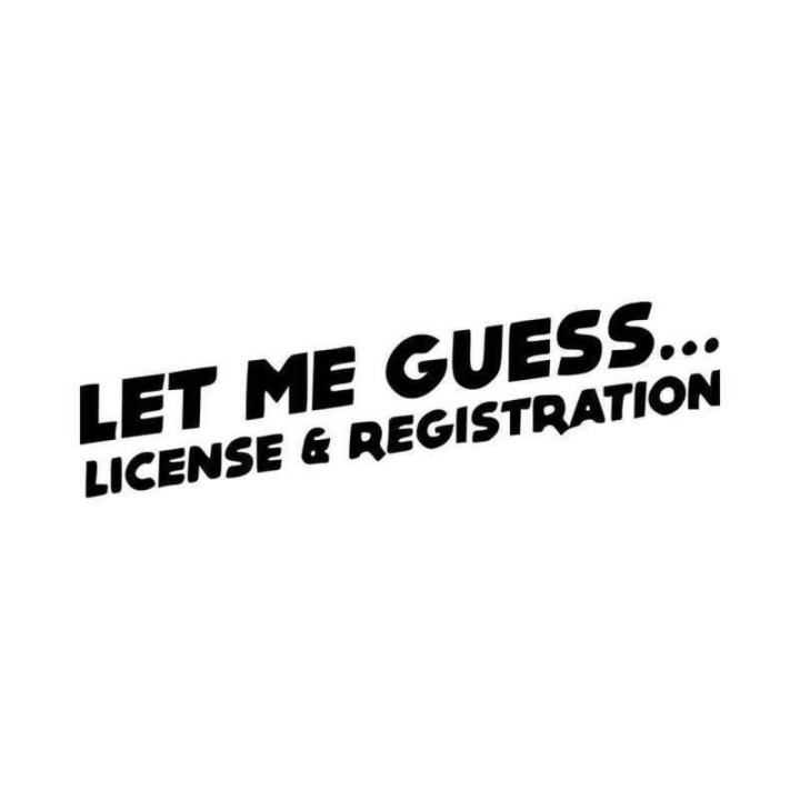 Let Me Guess License & Registration Stickers (2-Pack)
