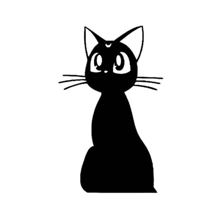 Luna Sailor Moon Cat Stickers – Anime Decals (2-Pack)