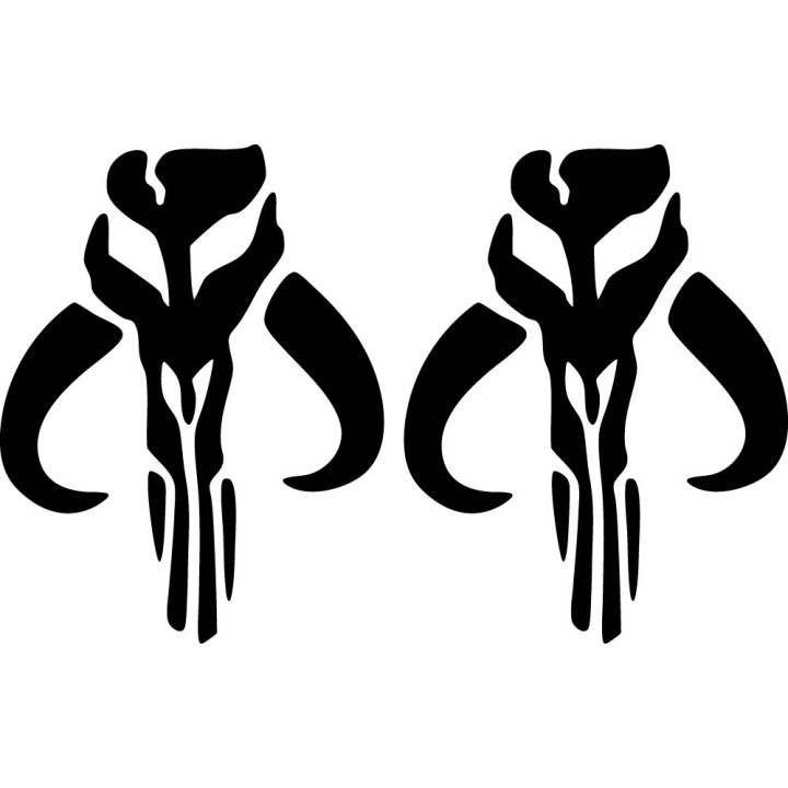 Mandalorian Mythosaur Skull Stickers – Star Wars Decals (2-Pack)