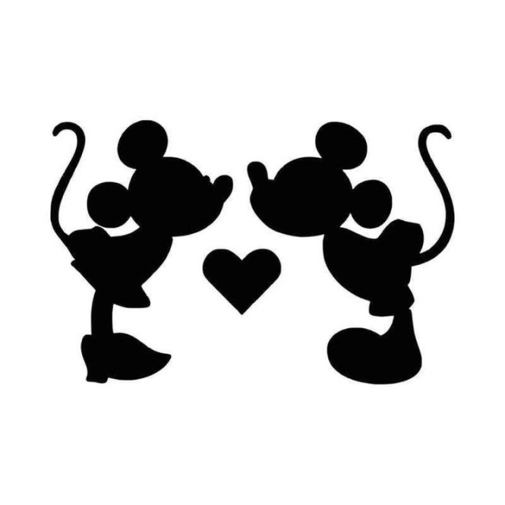 Mickey & Minnie Kiss Stickers – Disney Couple Decals (2-Pack)