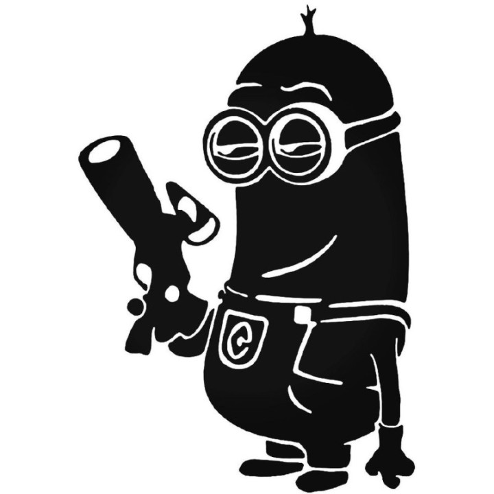 Minion with Gun Stickers – Despicable Me Decals (2-Pack)