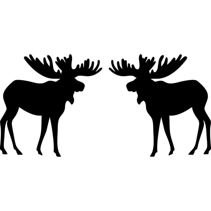 Moose Silhouette Stickers – Wildlife Hunting Nature Decals (2-Pack)