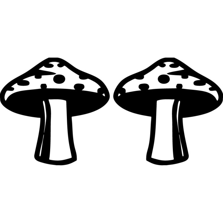 Mushroom Stickers – Toadstool Fungi Nature Decals (2-Pack)