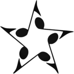 Music Note Star Stickers – Rock Music Decals (2-Pack)