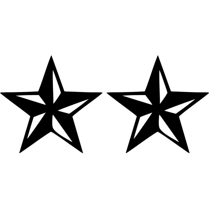 Nautical Star Stickers – Sailor Tattoo Symbol Decals (2-Pack)