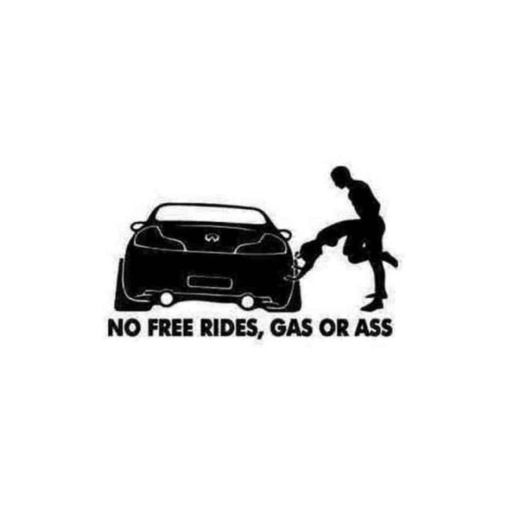 Buy No Free Rides Gas Or Ass Jdm Japanese 1 Decal Sticker Online