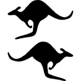 Kangaroo Stickers – Australian Wildlife Silhouette Vinyl Decals (2-Pack)