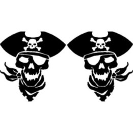 Pirate Skull Stickers – Jolly Roger Crossbones Decals (2-Pack)