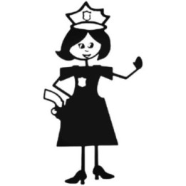 Policewoman Stick Figure Stickers – Family Car Decals (2-Pack)