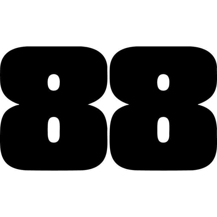 Race Number 8 Stickers – Track Day Digit Decals (2-Pack)