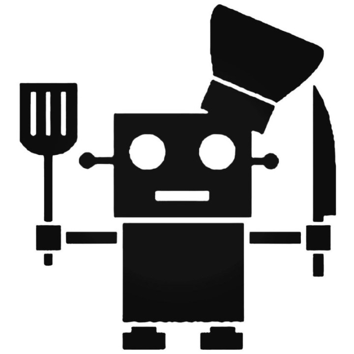 Robot Chef Stickers – Cooking Robot Kitchen Decals (2-Pack)